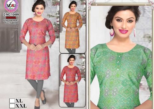 VC4U Ladies Foil Print Kurti, Size : XL, XXL