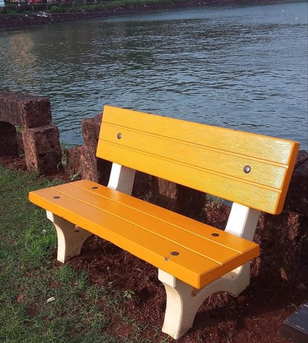 Yellow RCC Garden Bench, Seating Capacity : 3 Seater