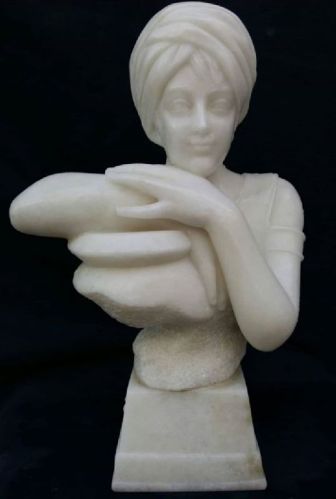 Polished Stone Lady Statue, For Decoration, Technics : Handmade