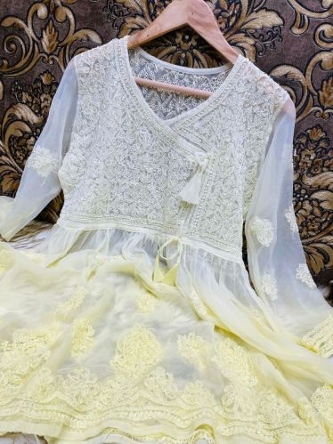 Georgette Double Shaded Gowns, Occasion : Party Wear