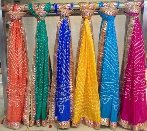 Printed Chanderi Bandhej Dupatta, Feature : Anti-Wrinkle, Comfortable