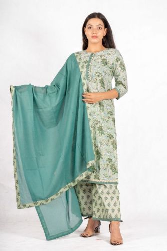 Ladies Straight Kurta Palazzo With Dupatta, Feature : Comfortable, Easily Washable, Quick-Dry