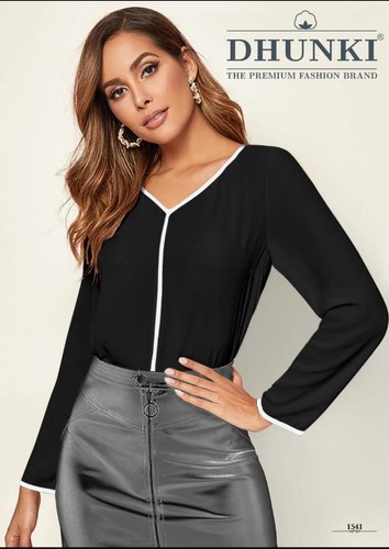 Dhunki Plain Heavy Georgette Fancy Tops For Women, Gender : Female