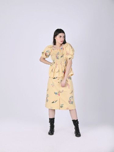 Womens Cinderella Smock Peplum Co-ord Set, Size : XL, XS