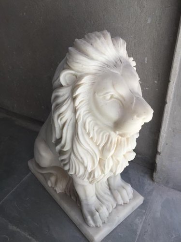 Polished Marble Lion Statue, For Dust Resistance, Shiny, Packaging Type : Carton Box, Thermocol Box