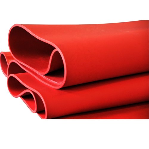 Square Red Abrasion Resistant Rubber Sheet, For Insulation, Pattern : Plain