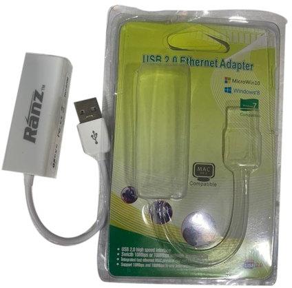 Ranz USB 2.0 Ethernet Adapter, Color : White