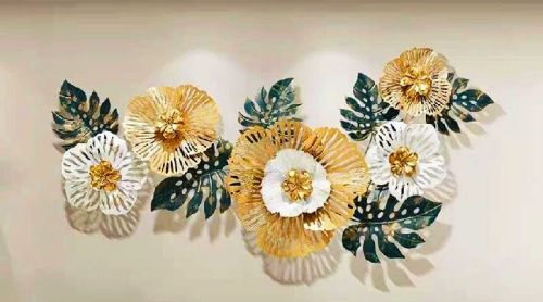 Metal Multicolour Flower Wallart