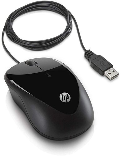 Plastic HP Wired Mouse, Color : Black