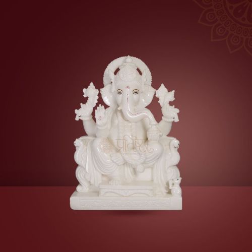 Pratistha Art Marble Ganesh GNP-02, Color : White