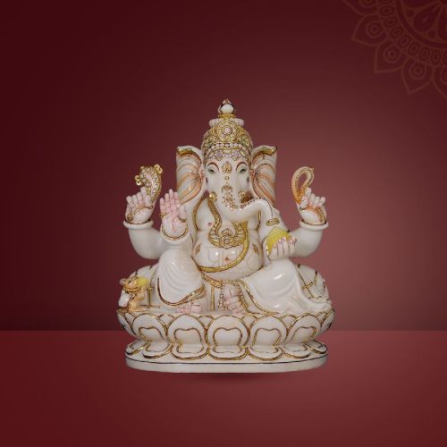 Pratistha Marble Ganesh GNP-17, Color : White