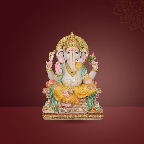 Pratistha Marble Ganesh GNP-24, Color : White