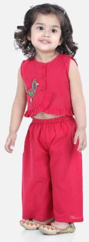 Cotton Embroidered Top Palazzo