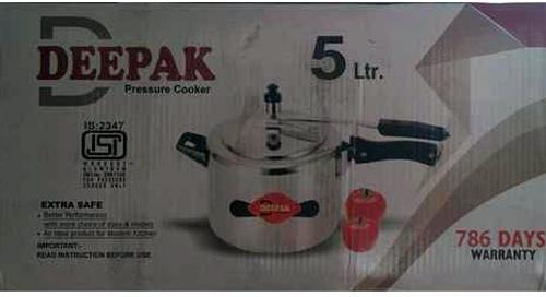 Polished Aluminium Pressure Cooker, Capacity : 5L