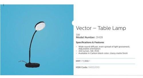 Philips Vector Table LED Lamp, Color : Black