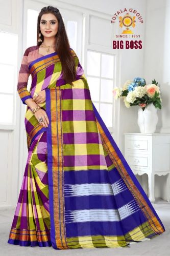 Unstitched Fancy Cotton Silk Saree, For Easy Wash, Age Group : Girls