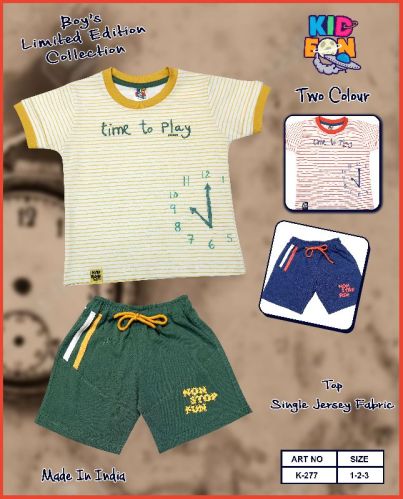 Printed Cotton Babasuit For Boys k-277, Size : L