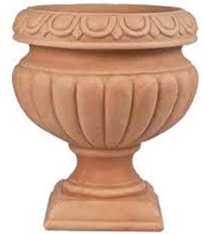 Polished Carved Sandstone Pedestal Planter, Shape : Round