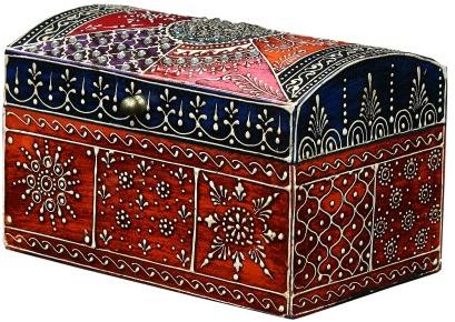 Wooden Painted Box, Color : Red