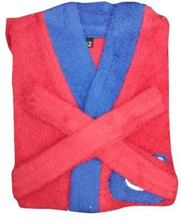 Cotton Kids Bathrobe, Color : Red Blue