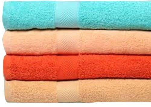 Cotton Plain Bath Towel, Color : Orange, Red Etc
