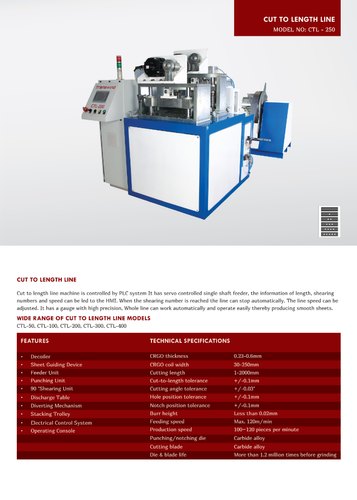 Electric Automatic Cut To Length Line, For Industrial, Voltage : 110V