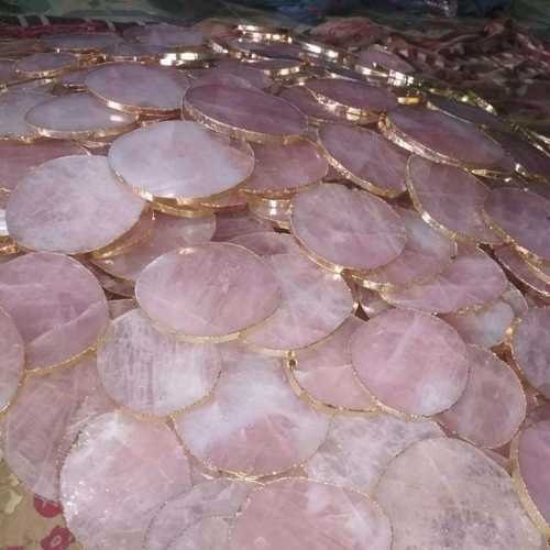 Round Polished Pink Agate Slices, For Fashion Jewellery, Healing, Size : 3 Inch