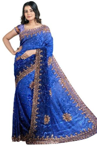 Brasso Handwork Saree, Occasion : Mehndi,  Sangeet