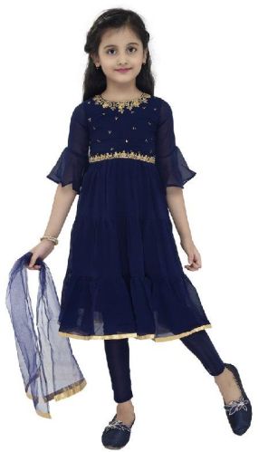 Kids Georgette Anarkali Salwar Kameez, Occasion : Engagement,  Festival,  Mehndi,  Party