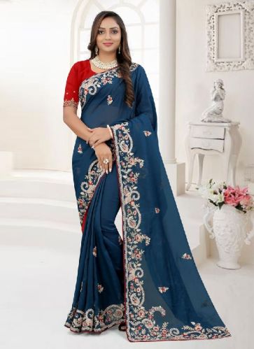 Sequins Organza Saree, Occasion : Ceremonial