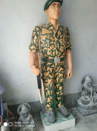 Polished Marble Army Statue, Pattern : Painted