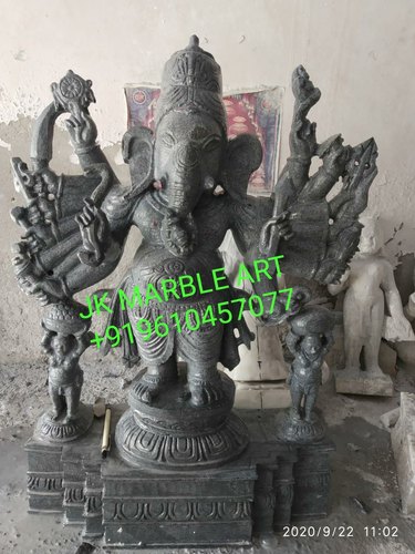 Polished Marble Drishti Ganapathy Statue, For Worship