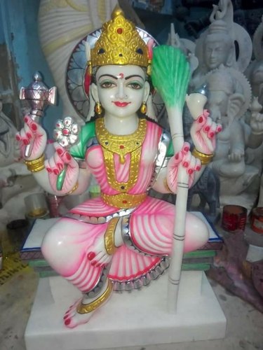 Marble Sitting Gauri Maa Statue, For Worship