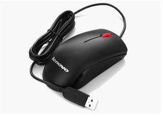 Plastic Lenovo Wired Mouse, Color : Black