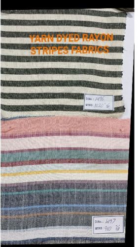 Yarn Dyed Rayon Stripe Fabric, Width : 55'--56'