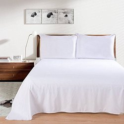 DOUBLE BEDSHEET 300TC PERCALE PLAIN (P) FOR HOTELS