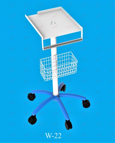 Wemake Manual Powder Coated Mild Steel ECG Machine Trolley For Hospital