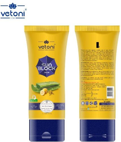 Vetoni Sun Block Cream, For Personal, Parlour Saloon, Gender : Female