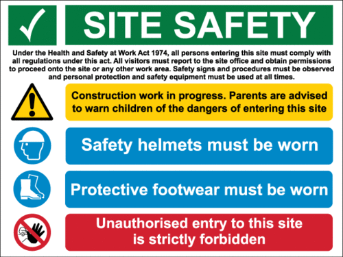 Square PVC Construction Safety Posters