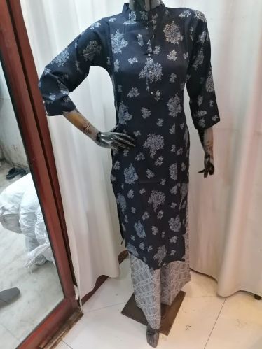 Unstitched Fancy Kurti Palazzo Set, Age Group : Adults