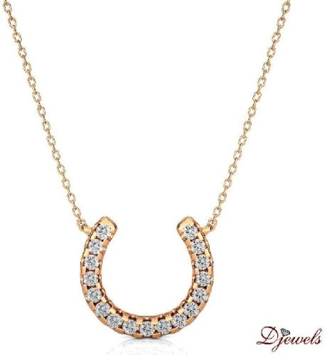 0.26 CT Natural Certified Diamonds 18K Hallmarked 2.260 Gold With I - J / SI Quality Girls Pendant