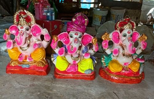 Eco Friendly Clay Ganesha Manufacturer Exporter, Color : Multicolor