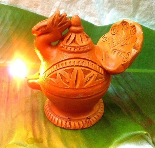 Clay Peacock Diya For Manufacturer Festive Decor