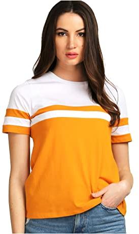 Plain Cotton Ladies Stylish T-Shirts, Size : Standard