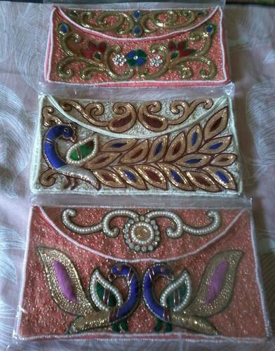 Rectangular Designer Envelope, Pattern : Zari