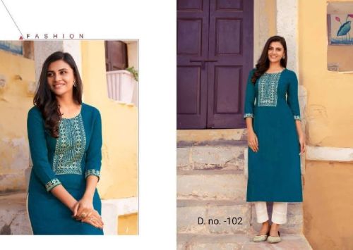 Plain Cotton Kurti Pant Set, Size : 40, 42, 44