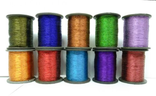 Kasab Zari Yarn, For Embroidery, Weaving, Pattern : Plain