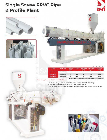 Single Screw PVC Pipe & Profile Plant