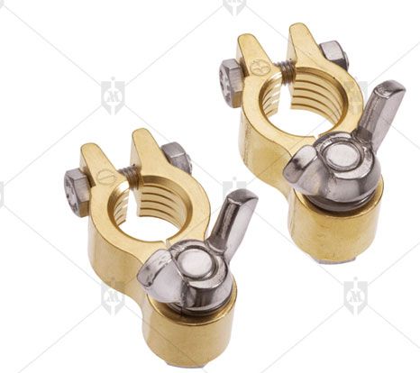 BT 18 Mild Steel Bolt With Wing Nut Brass Battery Terminals