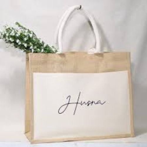 Printed Elegant Jute Bags, Closure Type : Zip